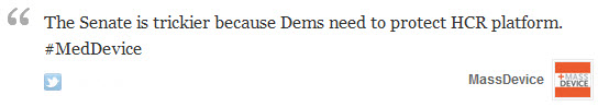 The Senate is trickier because Dems need to protect the HC reform platform.